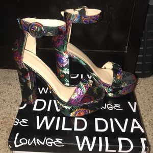 Floral Platform Heels